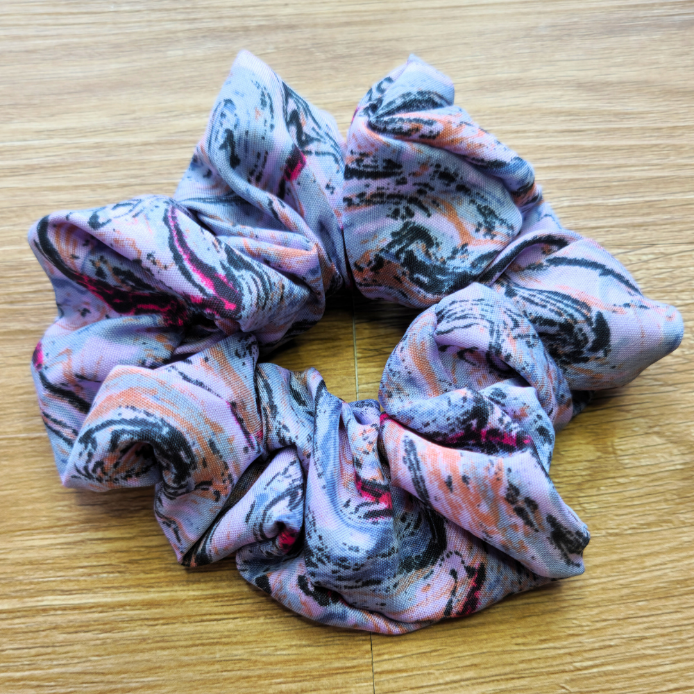 Purple 'Swirl Surge' Super Soft Crepe Scrunchie | Hair Tie