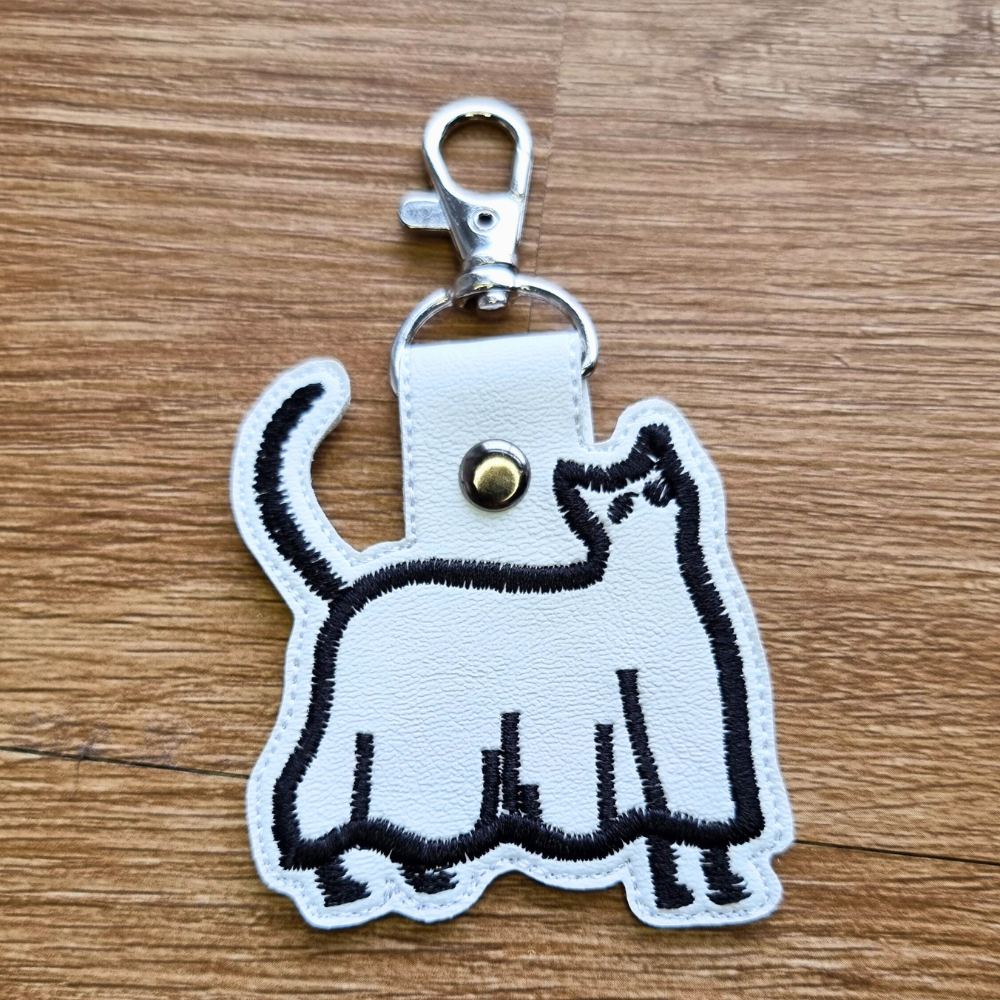 Ghost Cat | Embroidered Keychain