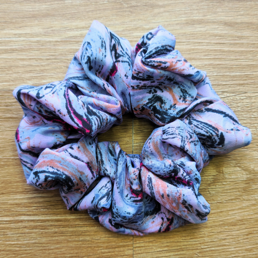 Purple 'Swirl Surge' Super Soft Crepe Scrunchie | Hair Tie