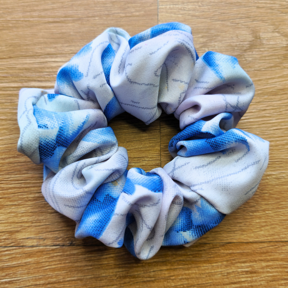 Royal Botanical Hue Super Soft Crepe Scrunchie | Hair Tie