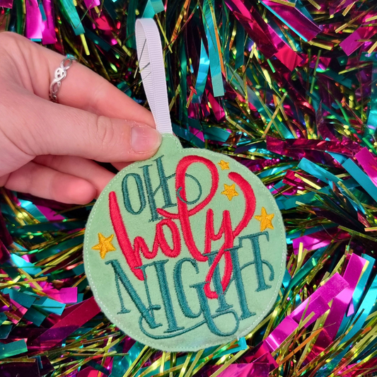 Oh Holy Night | Felt Bauble Christmas Decoration | Custom Felt Colour