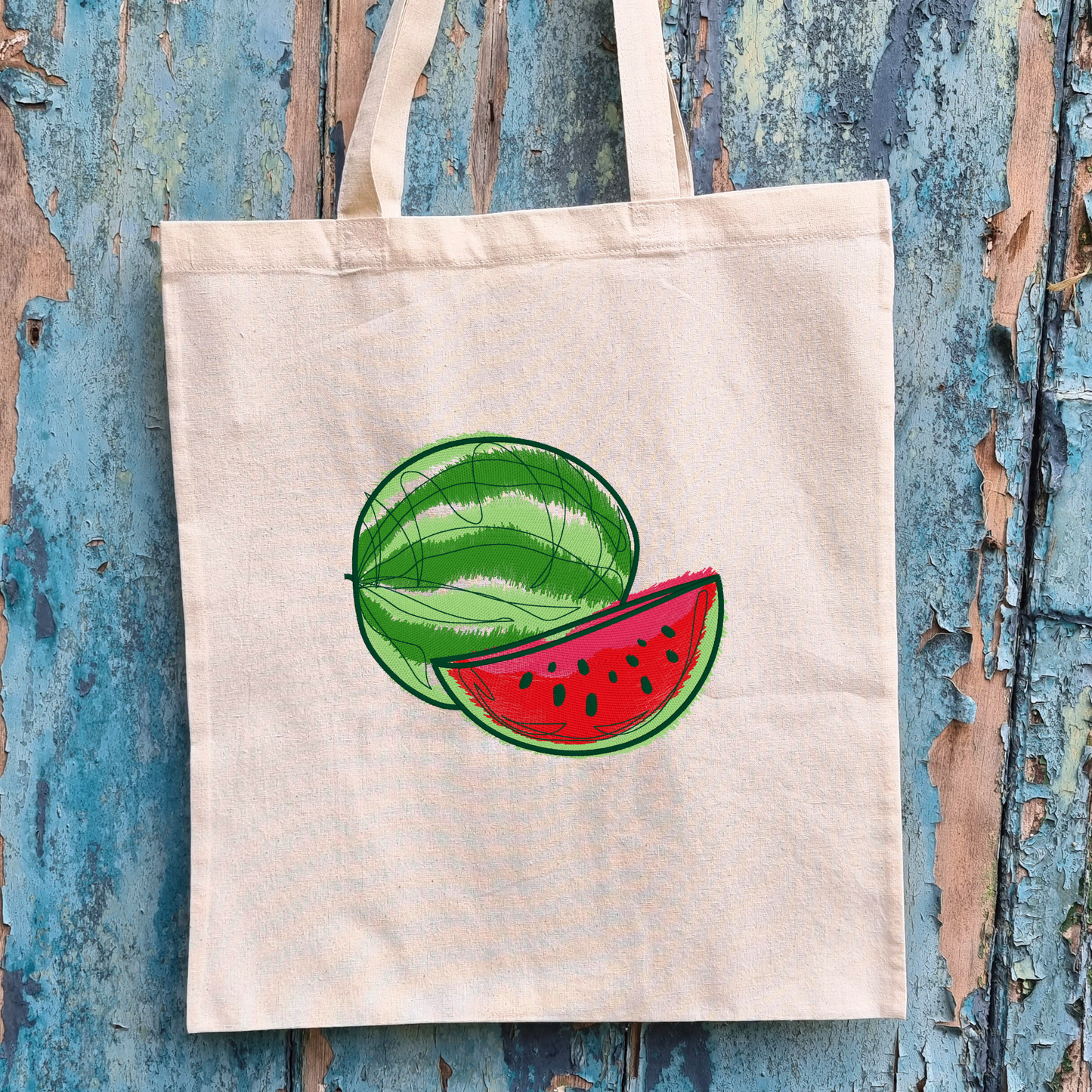 Watermelon Embroidered Tote Bag