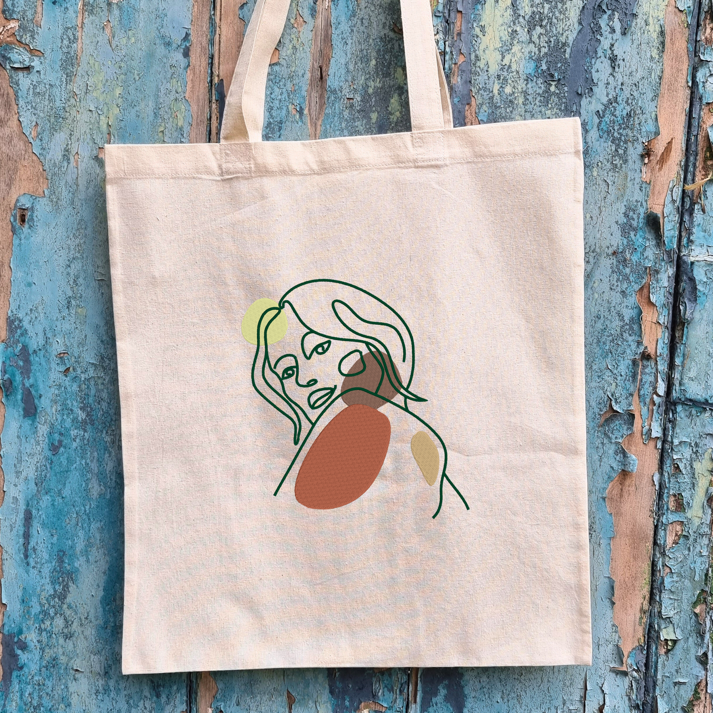 Painted Lady Embroidered Tote Bag