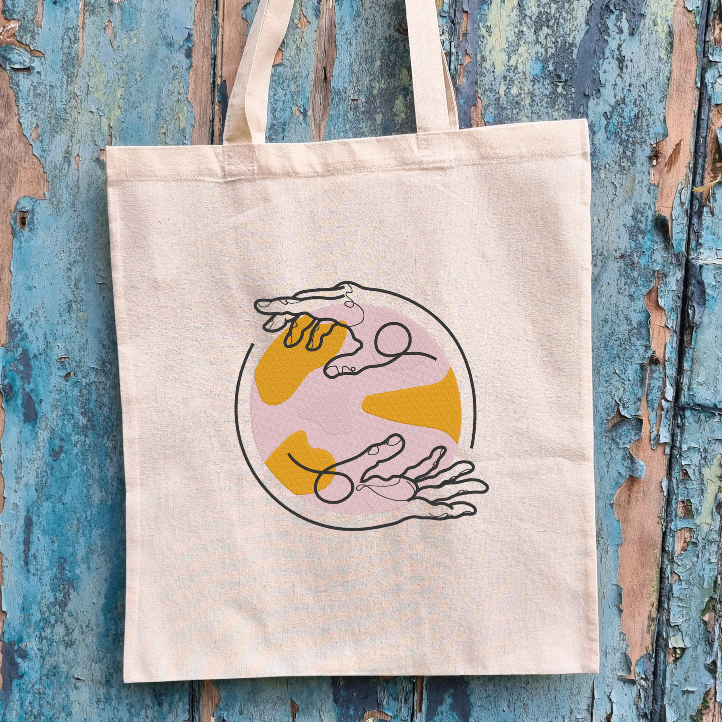 World in Your Hands Embroidered Tote Bag