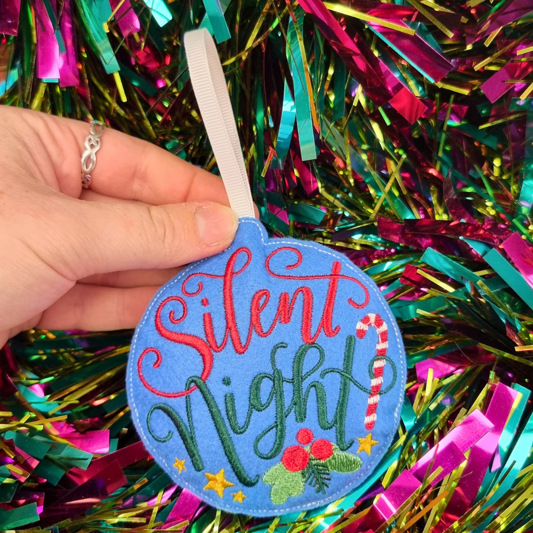 Silent Night | Felt Bauble Christmas Decoration | Custom Felt Colour