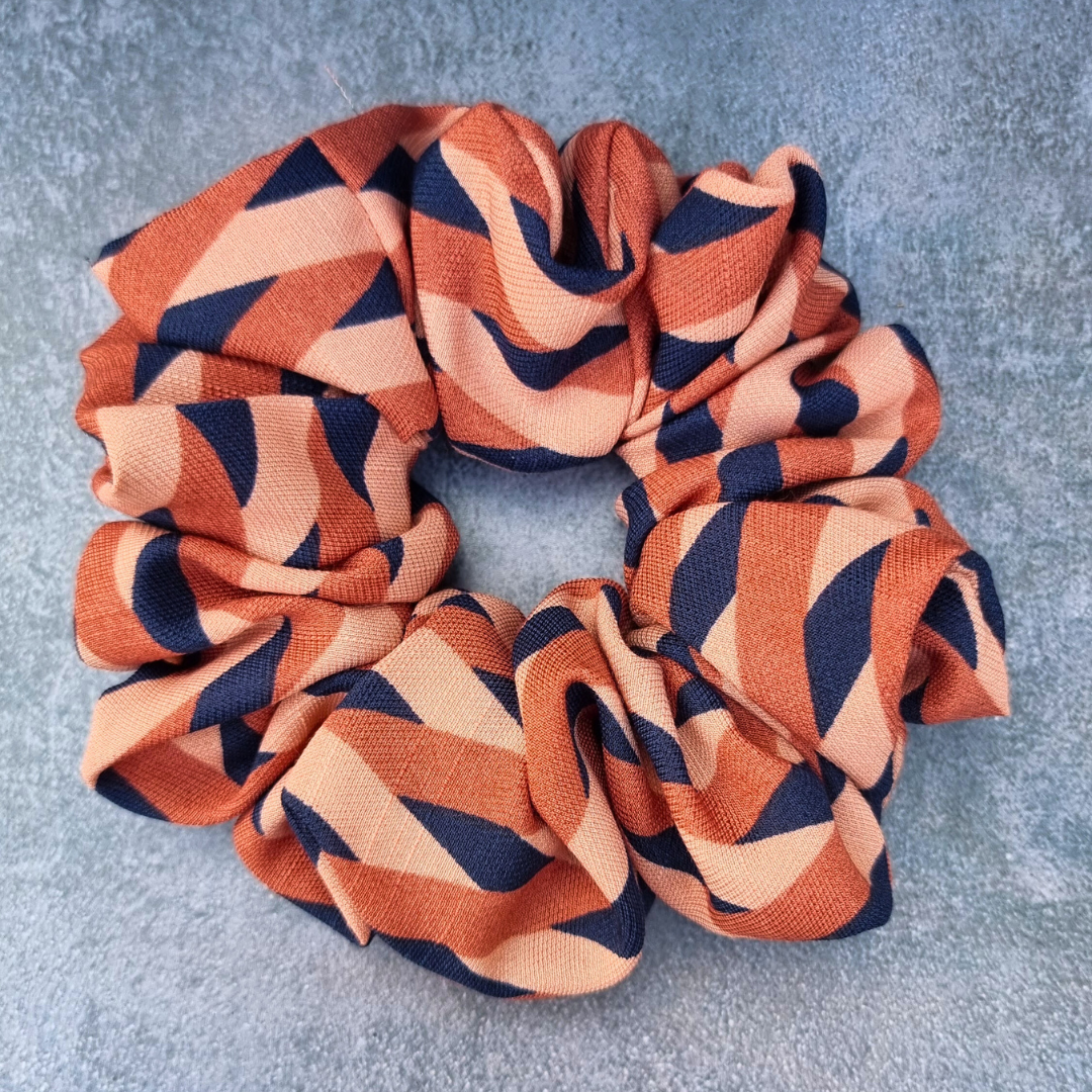 Rust Basketweave Crepe Scrunchie | Hair Tie