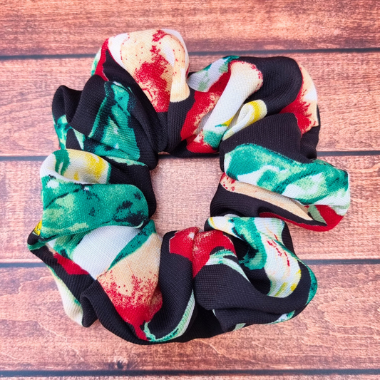 Bold Floral Turnips Crepe Scrunchie | Hair Tie