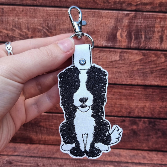 Border Collie | Embroidered Keychain