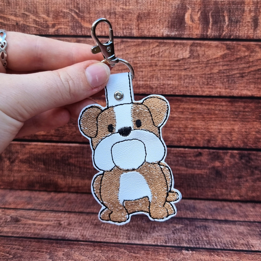 Bulldog | Embroidered Keychain