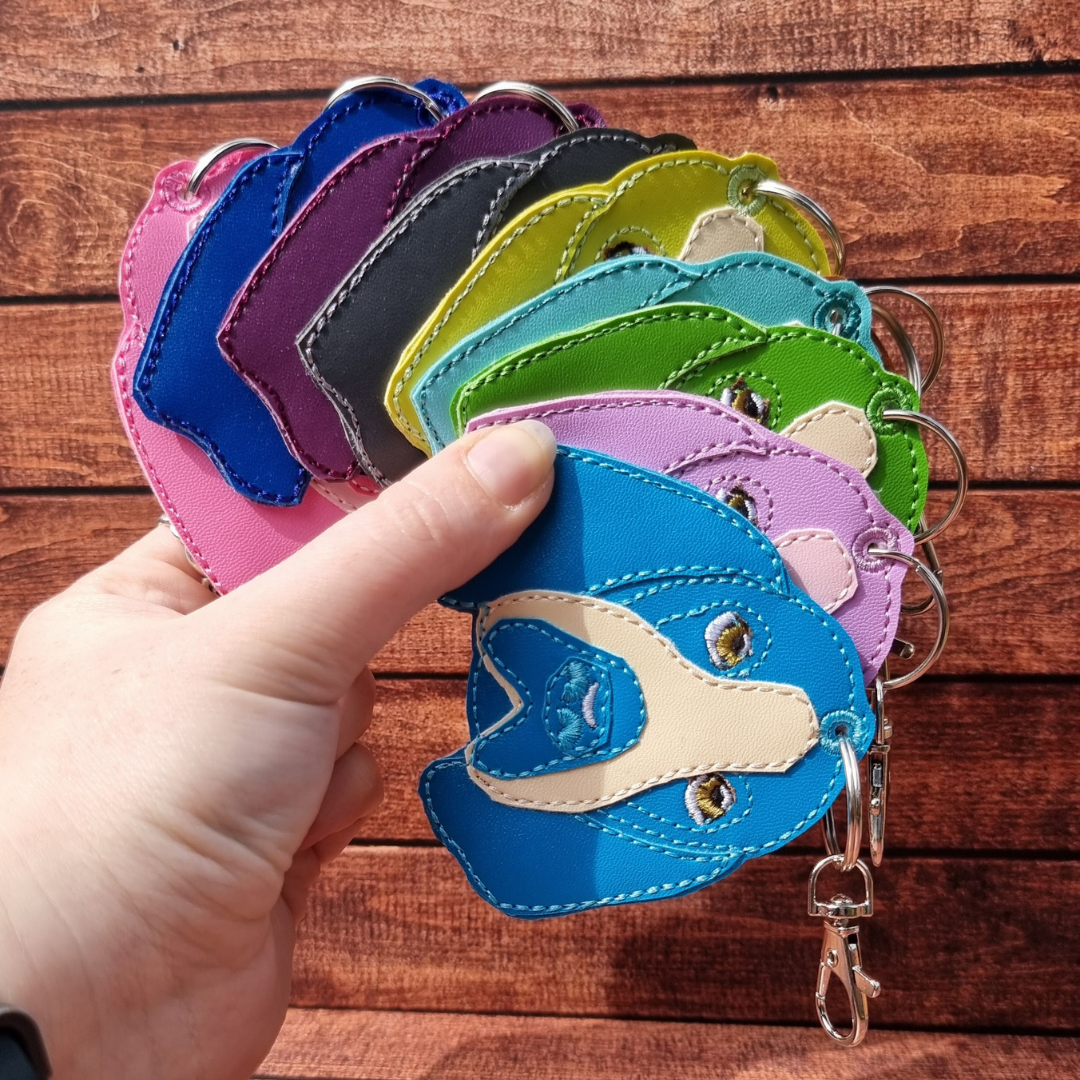 Colourful Basset Hound | Embroidered Keychain | Colour Choice