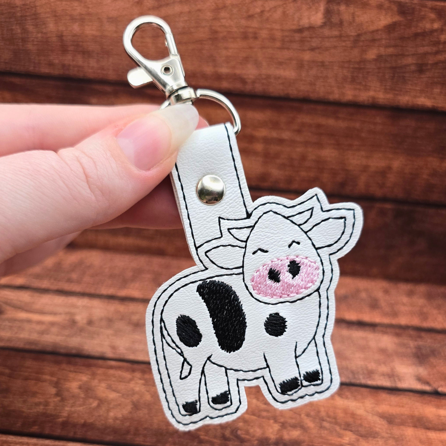 Cow | Embroidered Keychain