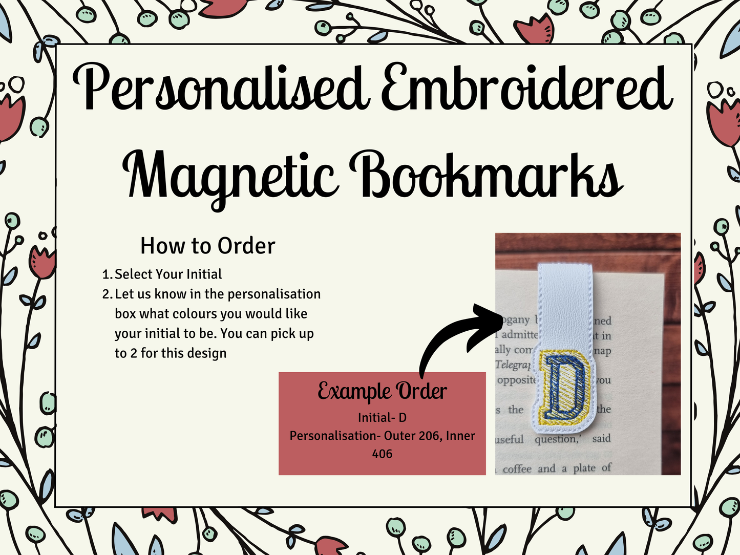 Personalised Varsity Initial | Magnetic Bookmark