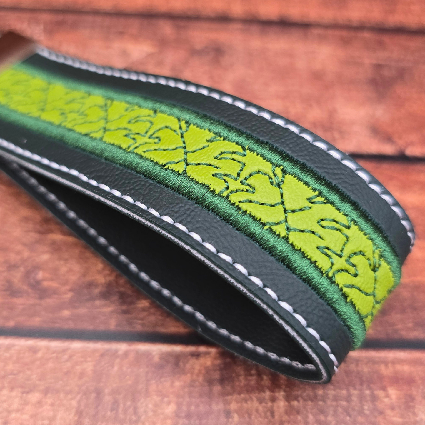 Greens | Embroidered Wristlet Keychain