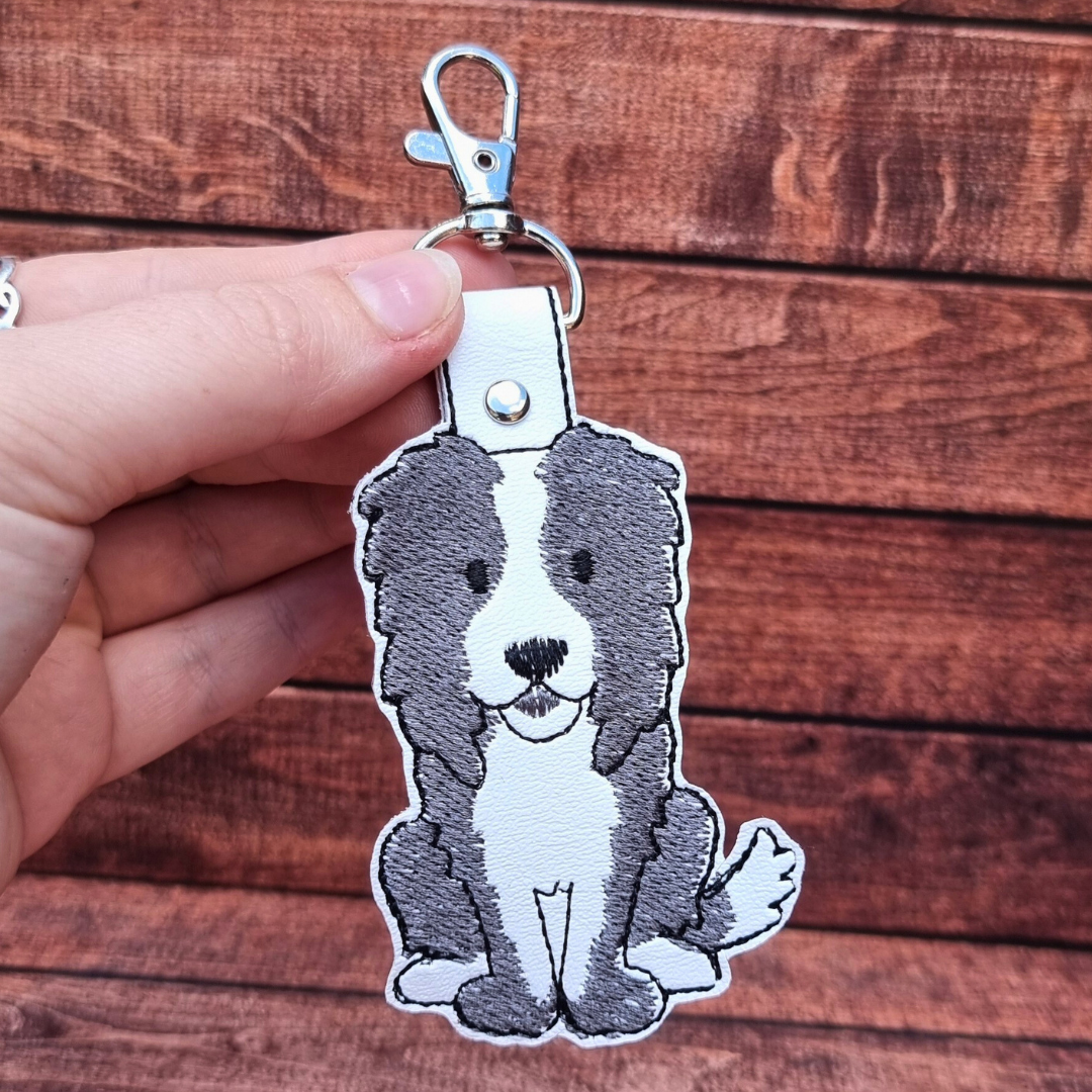 Border Collie | Embroidered Keychain