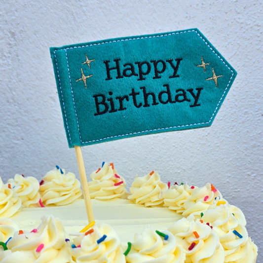 Mini Happy Birthday Flag | Cake Topper