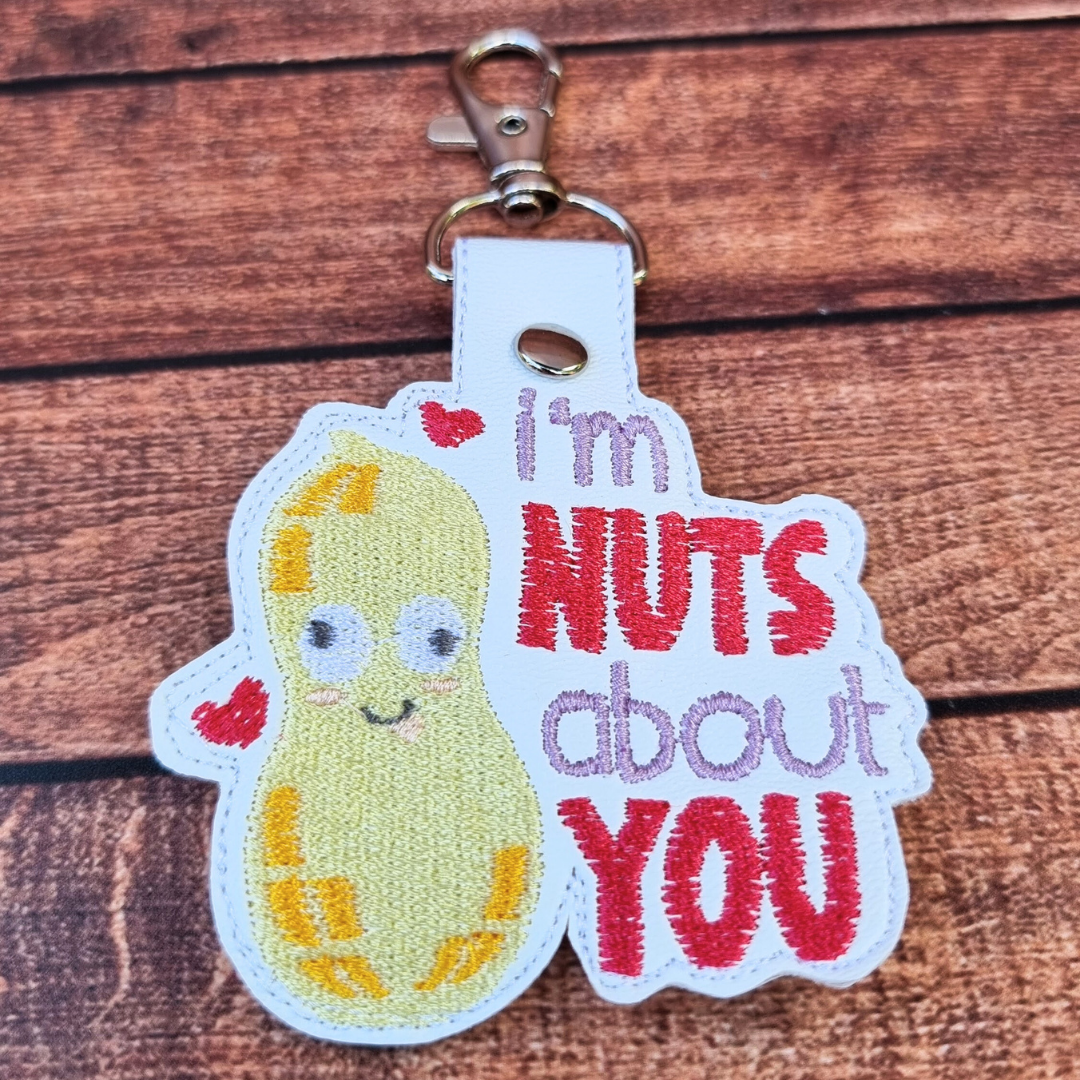 I'm Nuts About You | Embroidered Keychain