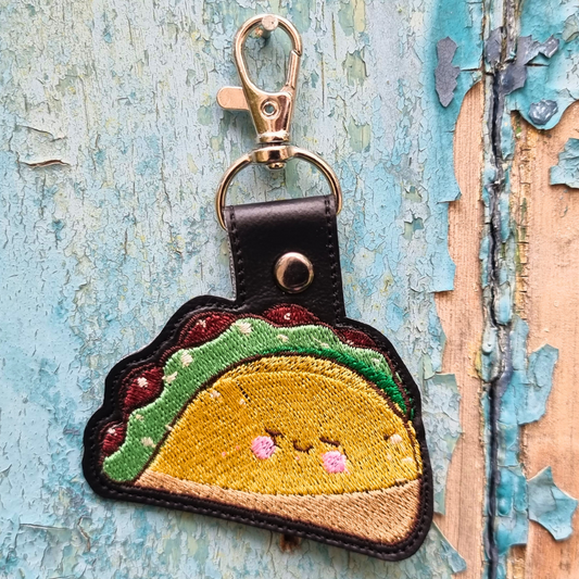 Kawaii Taco | Embroidered Keychain