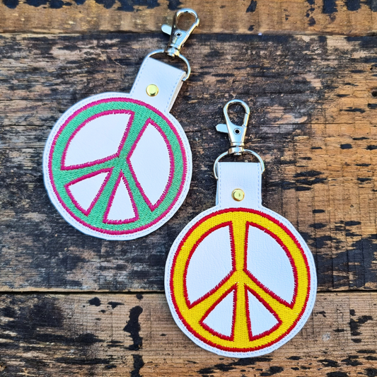 Peace Sign | Embroidered Keychain