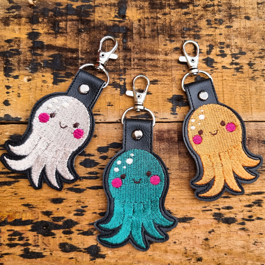 Cute Octopus | Embroidered Keychain