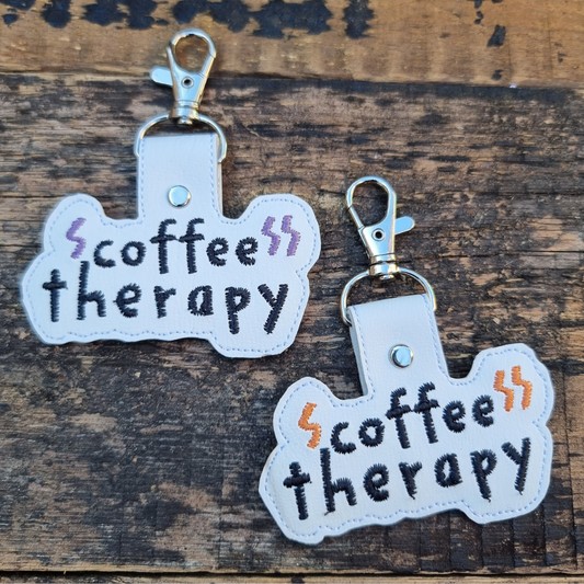 Coffee Therapy | Embroidered Keychain