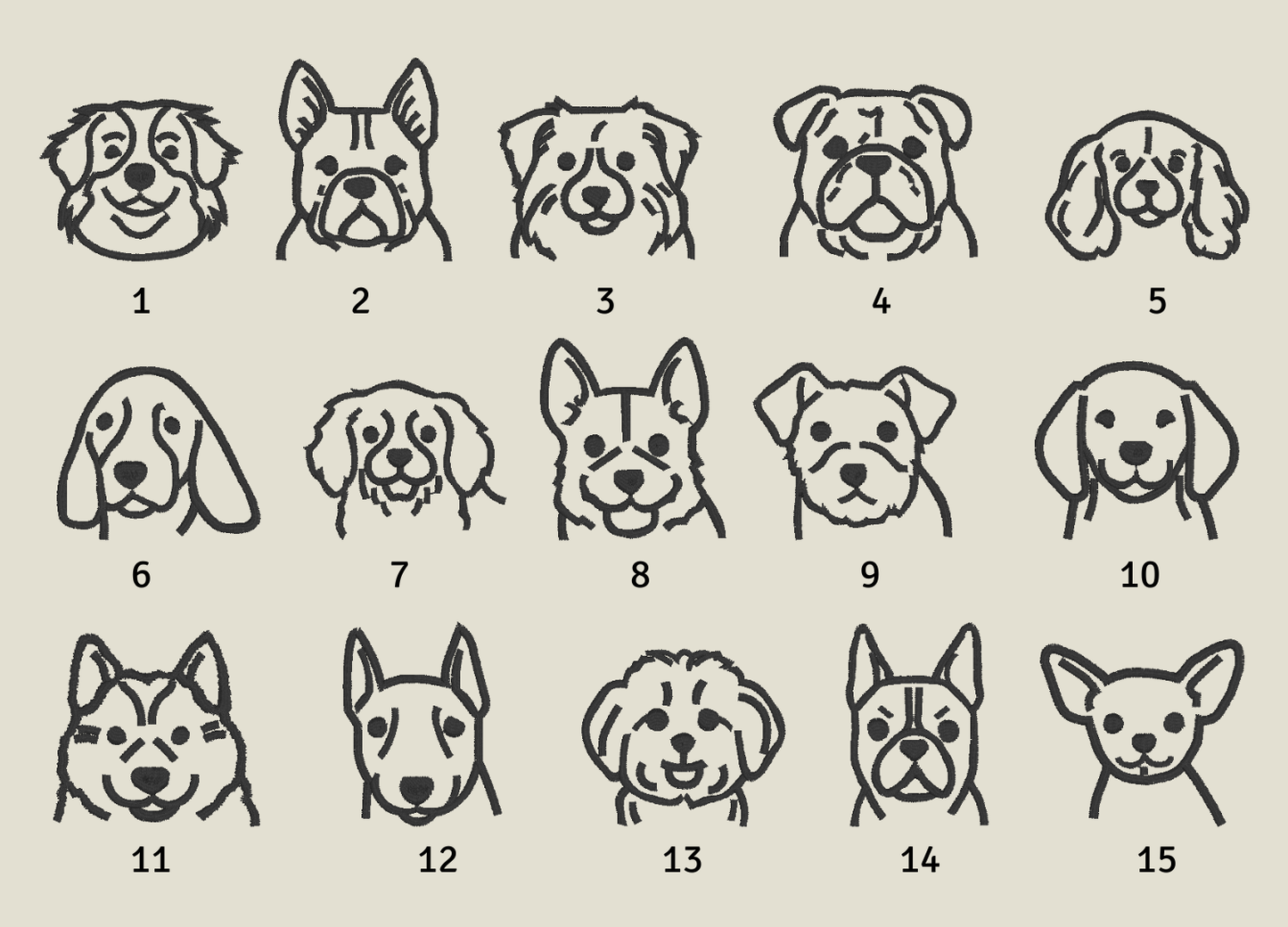 Line Art Dog | Custom Embroidered Keychain