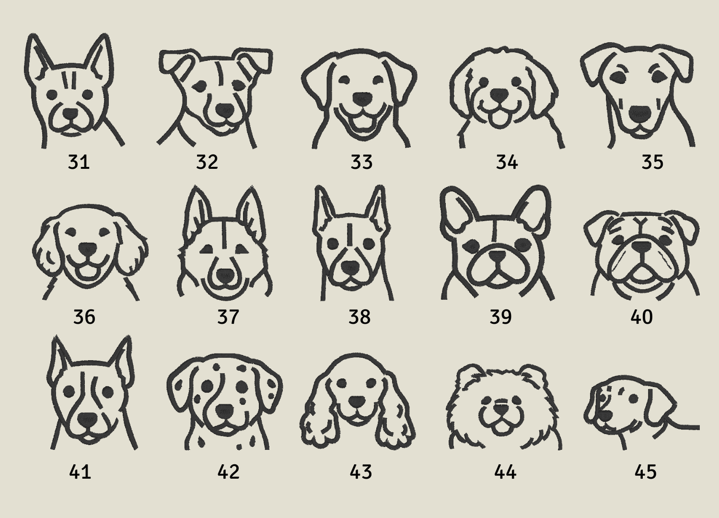 Line Art Dog | Custom Embroidered Keychain