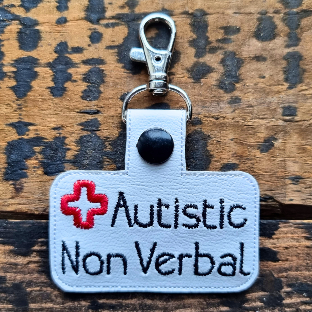 Autistic Non Verbal | Medical Alert Embroidered Keychain