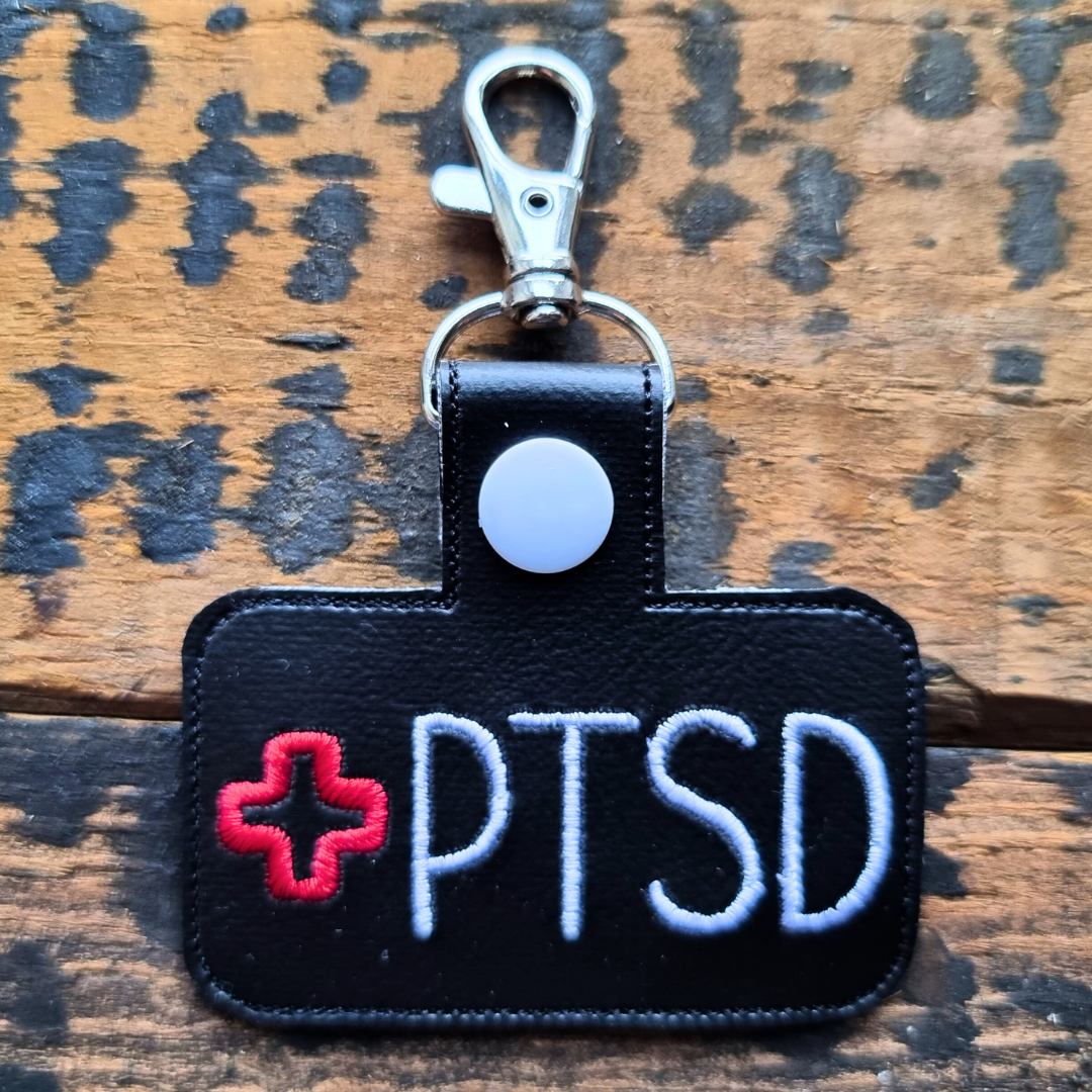 PTSD | Medical Alert Embroidered Keychain