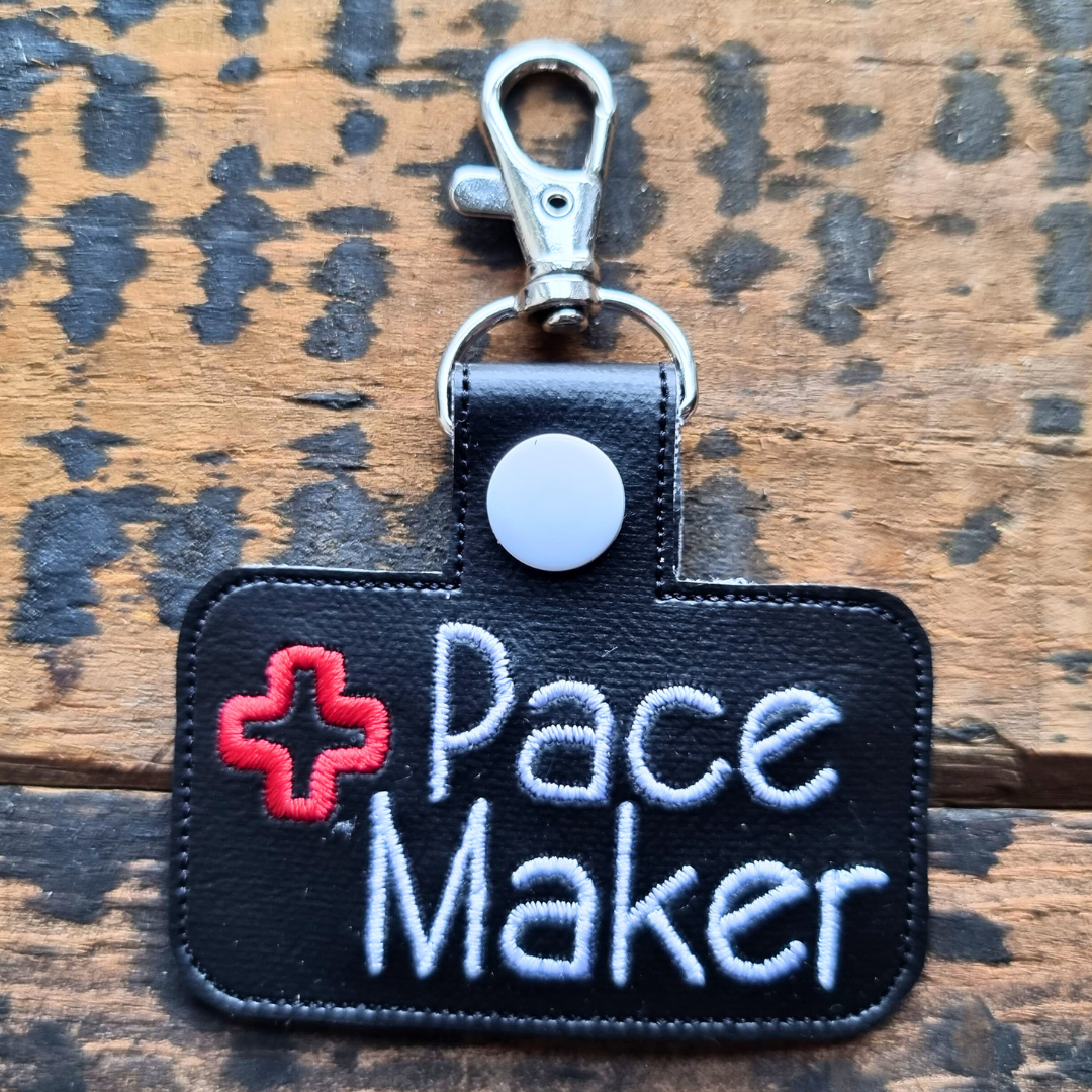 Pace Maker | Medical Alert Embroidered Keychain