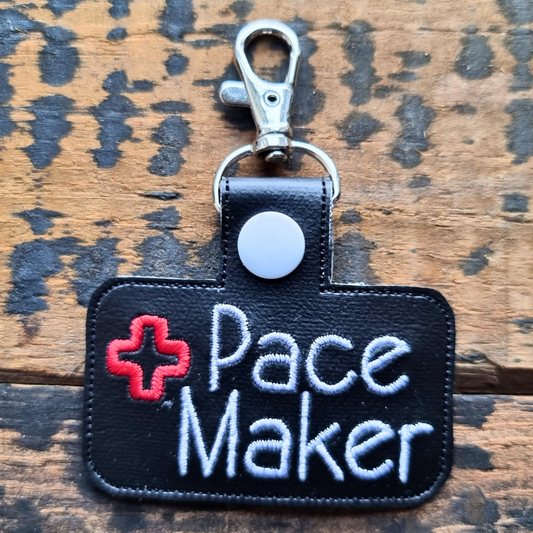 Pace Maker | Medical Alert Embroidered Keychain