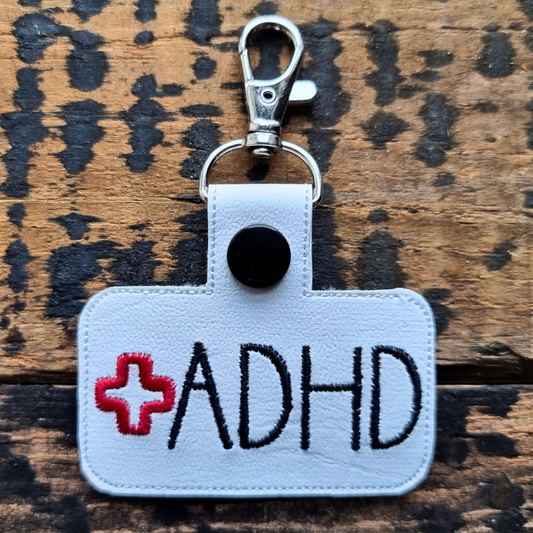 ADHD | Medical Alert Embroidered Keychain