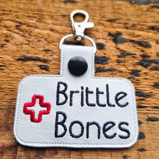 Brittle Bones | Medical Alert Embroidered Keychain