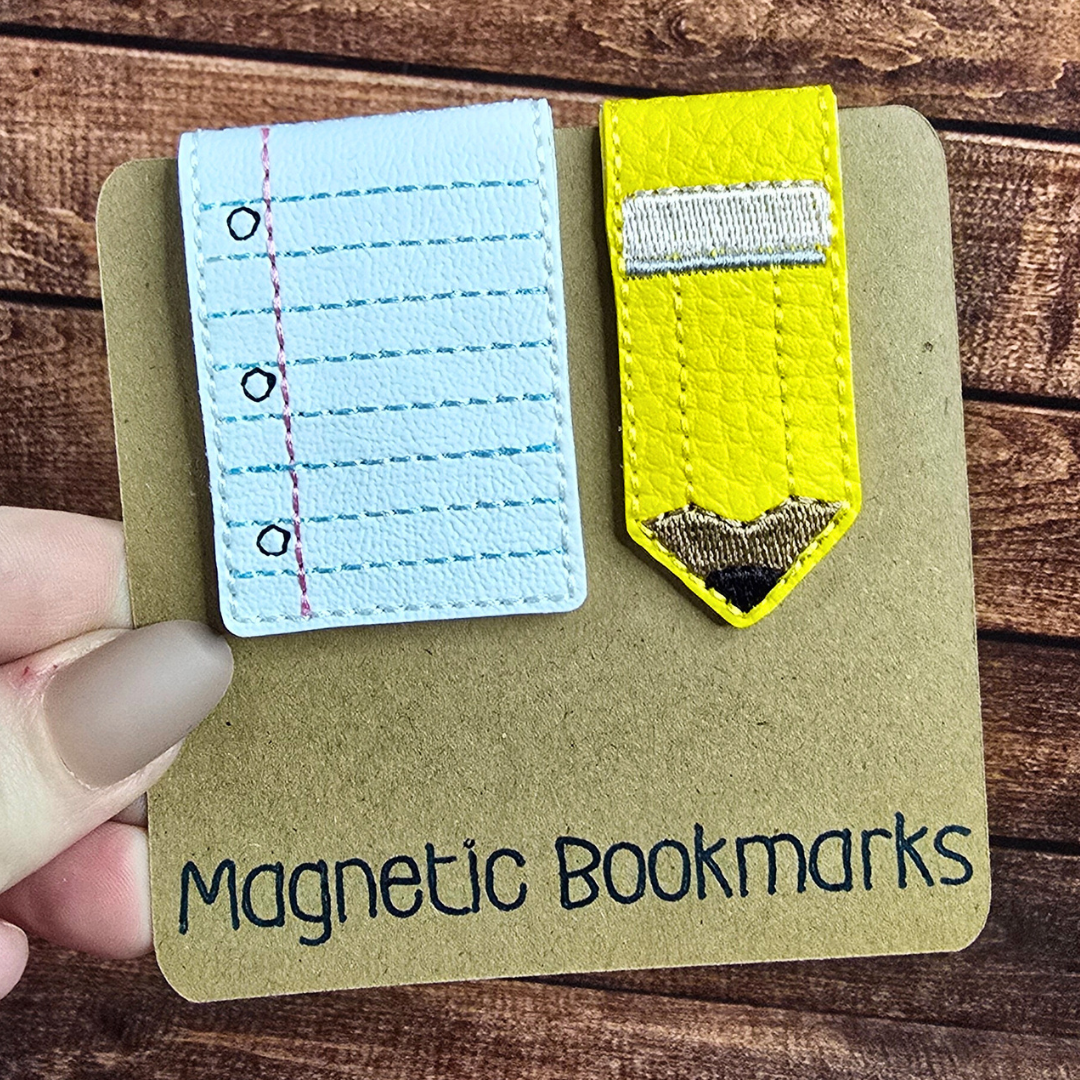 Notepad and Pencil | Magnetic Bookmark Set