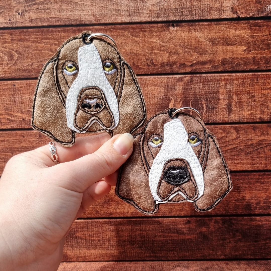 Realistic Basset Hound | Embroidered Keychain