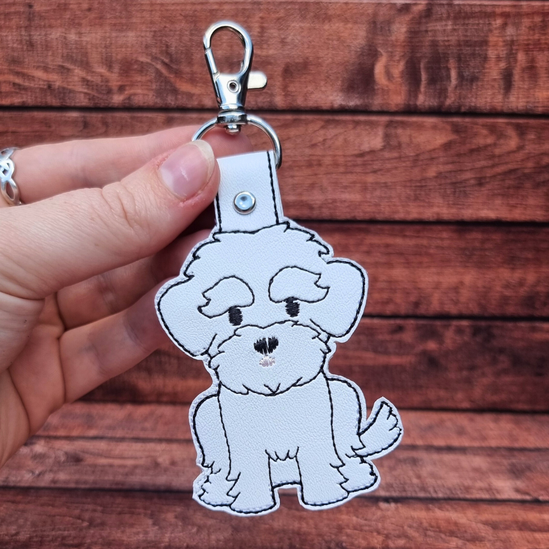 Maltese | Embroidered Keychain