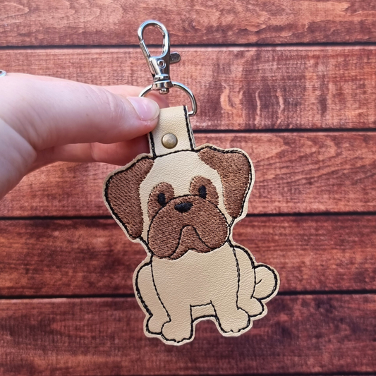 Pug | Embroidered Keychain