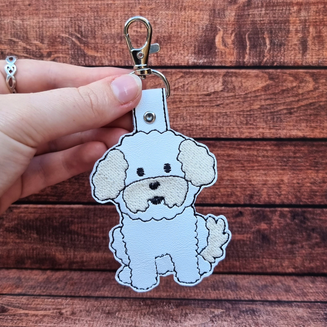 Bichon Frise | Embroidered Keychain