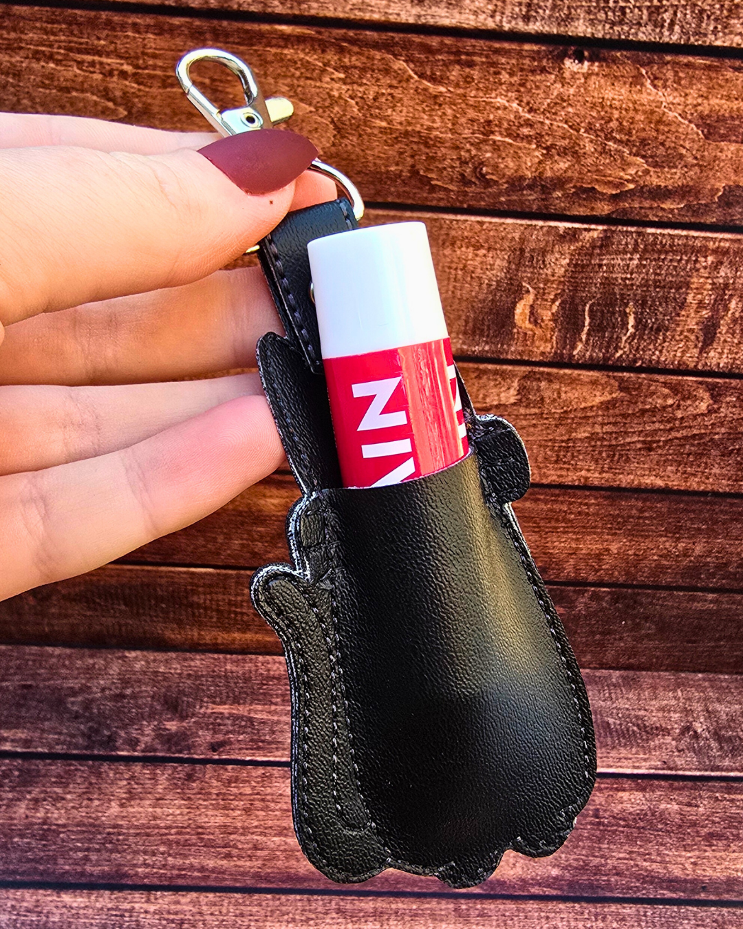 Cat Lip Balm Holder | Embroidered Keychain