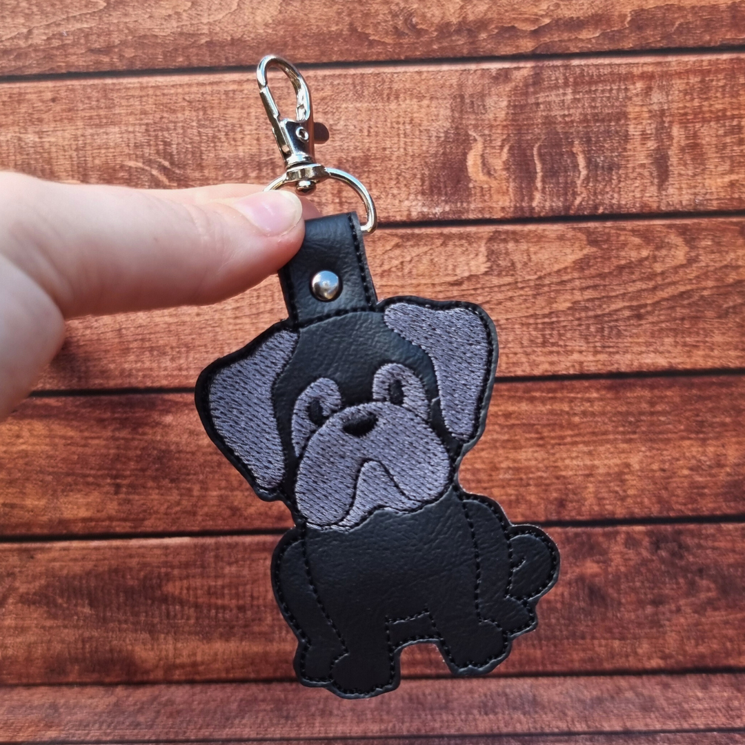 Pug | Embroidered Keychain