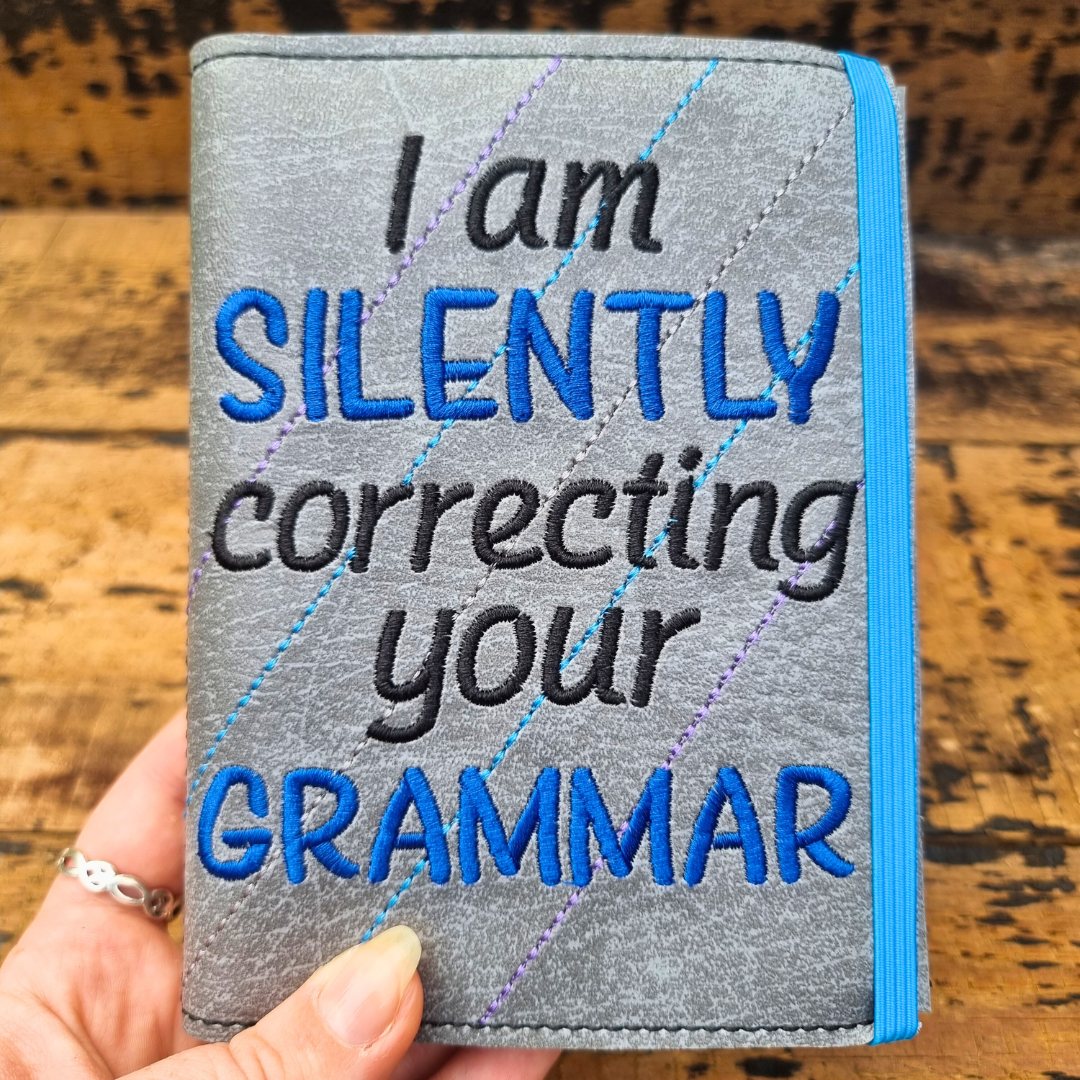 Correcting Your Grammar A6 Embroidered Notebooks