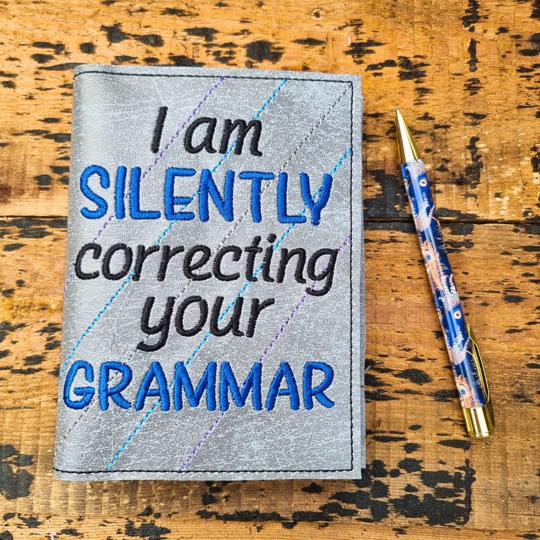 Correcting Your Grammar A6 Embroidered Notebooks