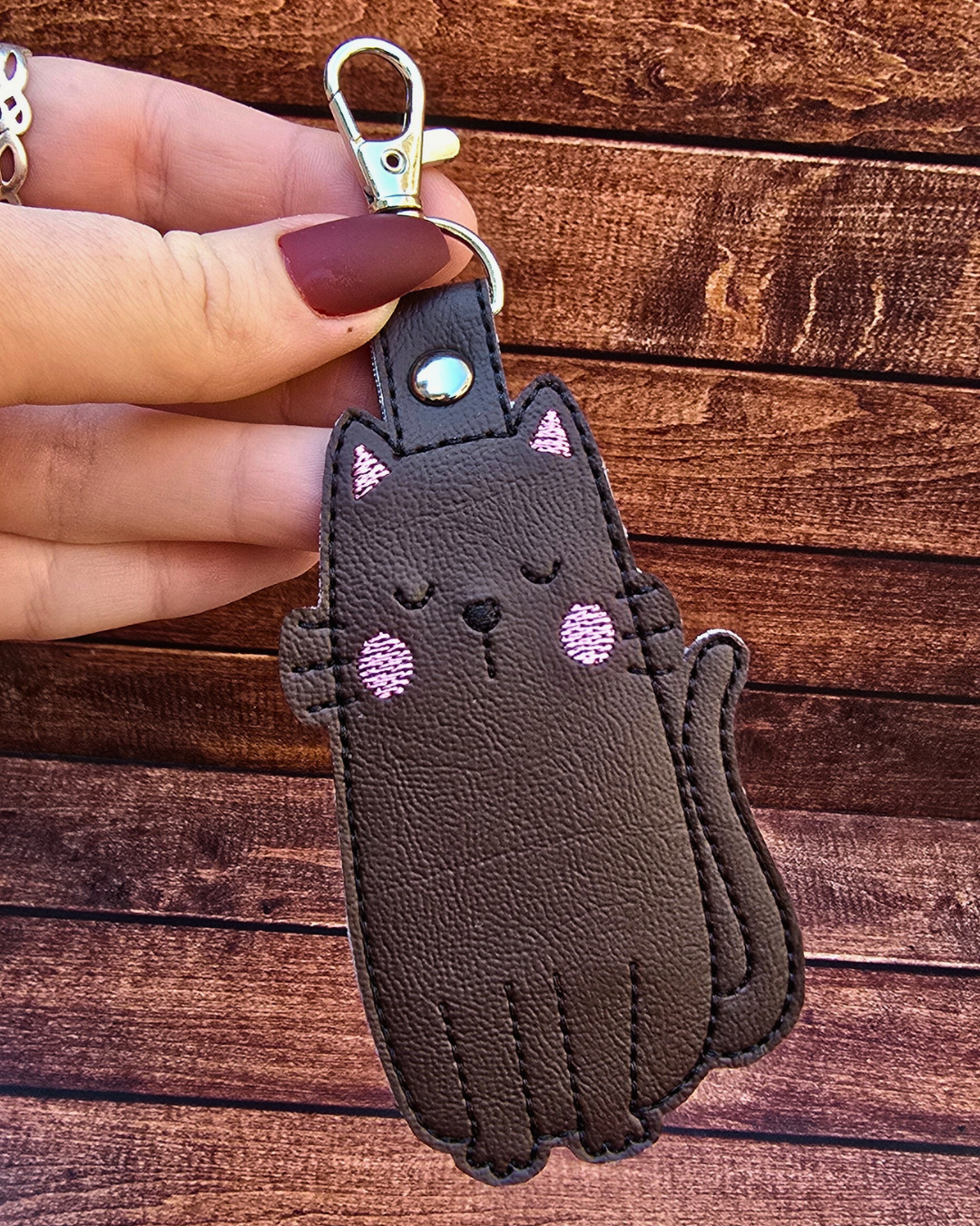 Cat Lip Balm Holder | Embroidered Keychain