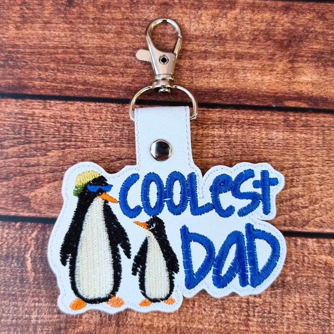 Coolest Dad | Embroidered Keychain