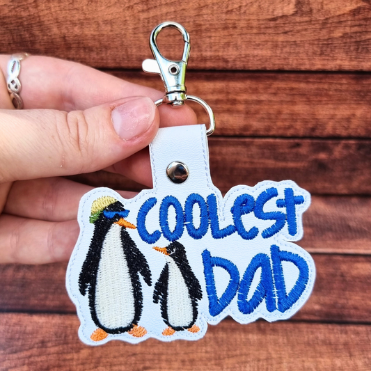 Coolest Dad | Embroidered Keychain