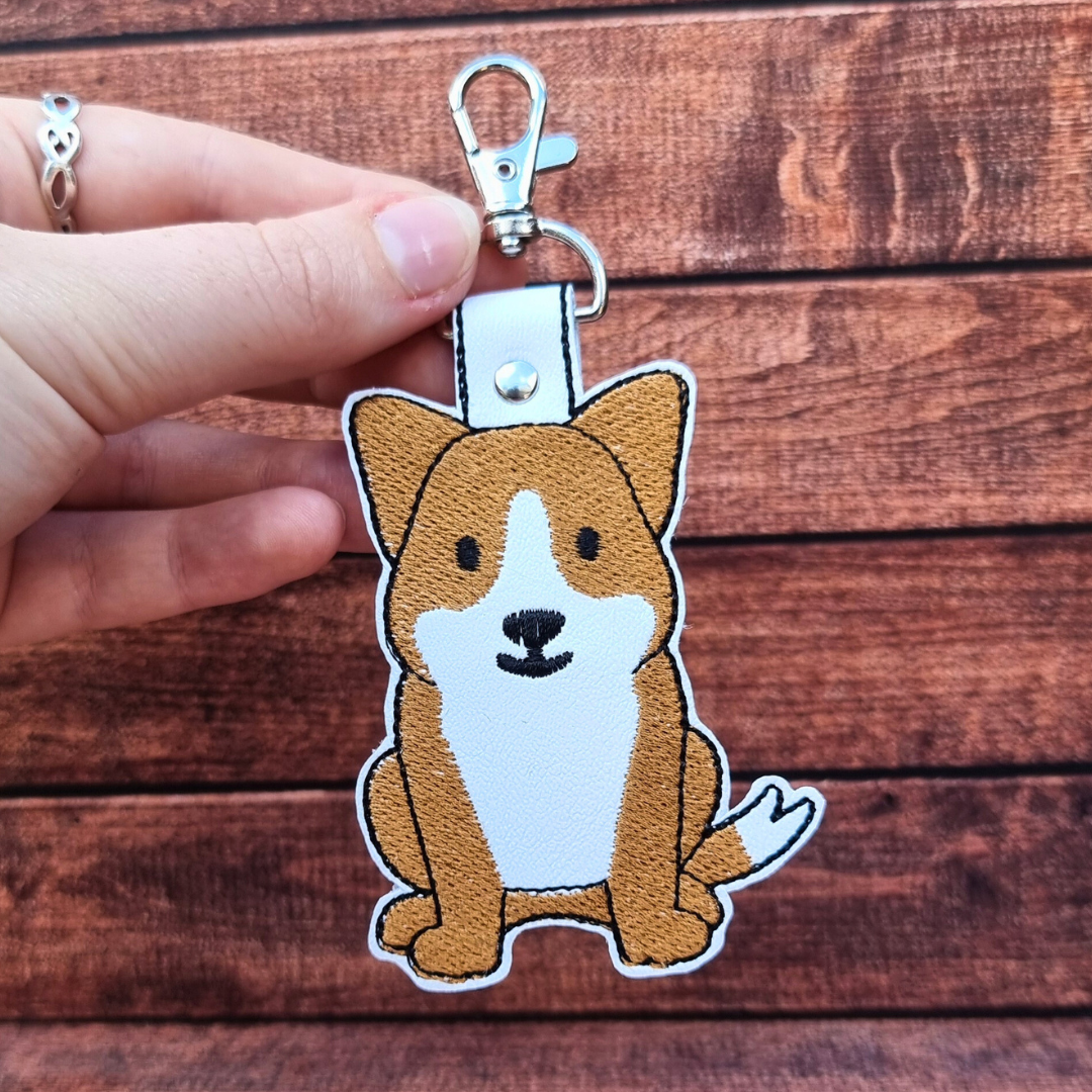 Corgi | Embroidered Keychain