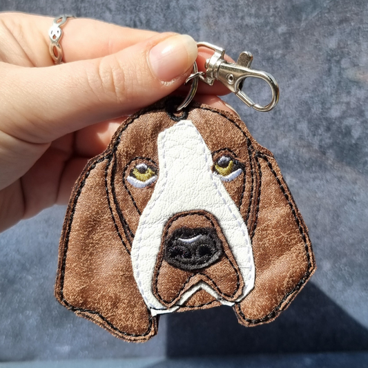 Realistic Basset Hound | Embroidered Keychain