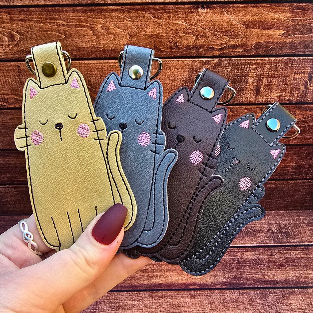 Cat Lip Balm Holder | Embroidered Keychain