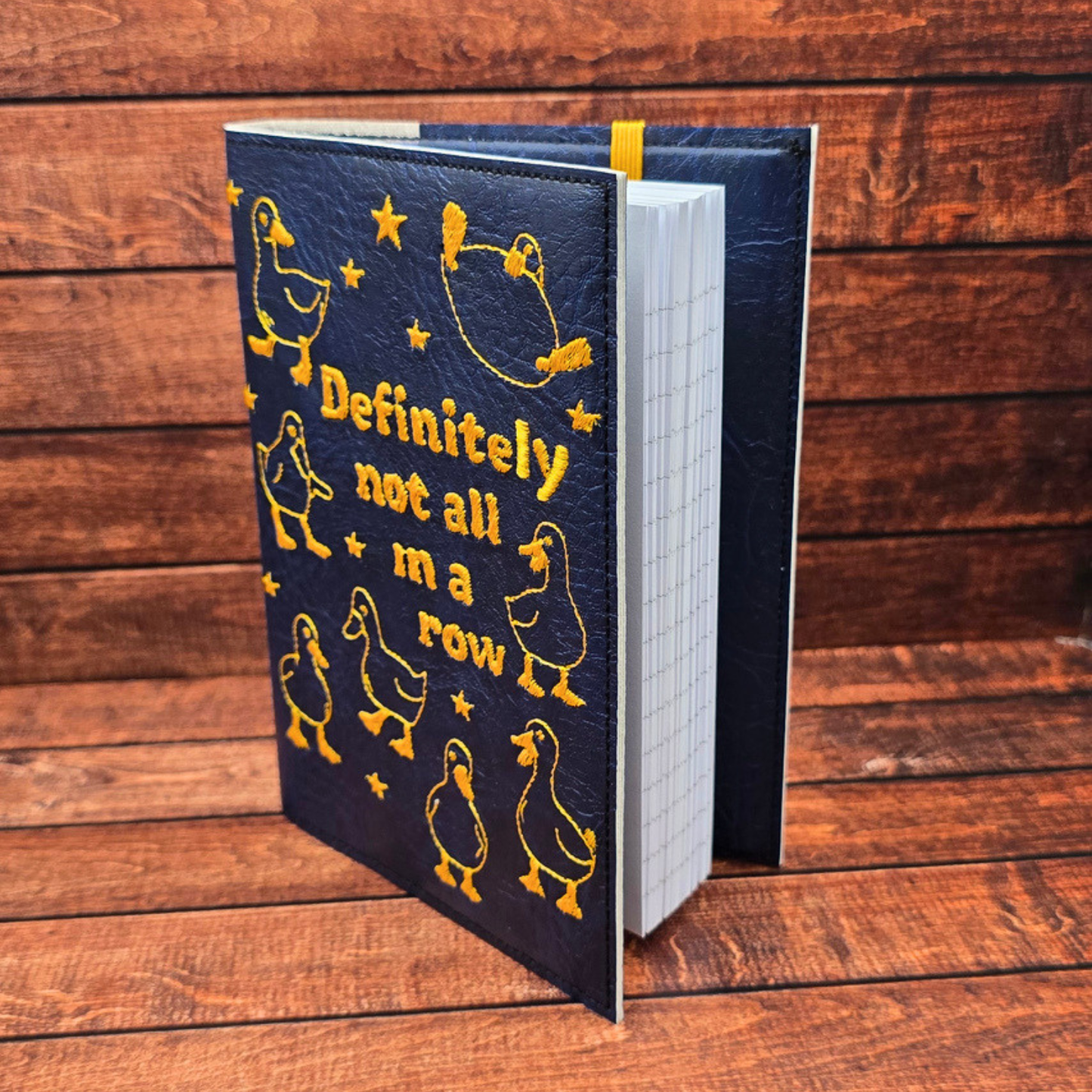 Ducks In A Row | A6 Embroidered Notebook