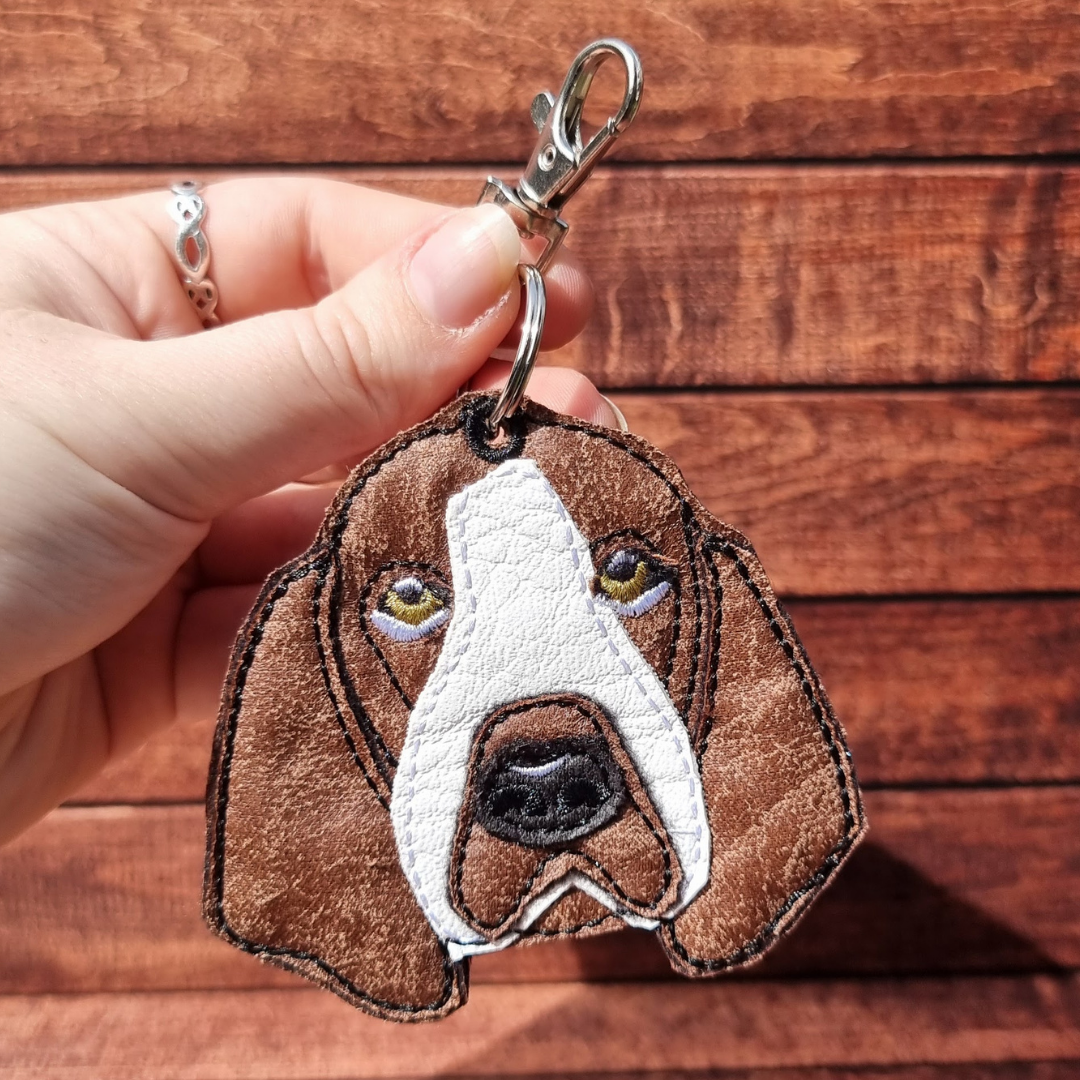 Realistic Basset Hound | Embroidered Keychain