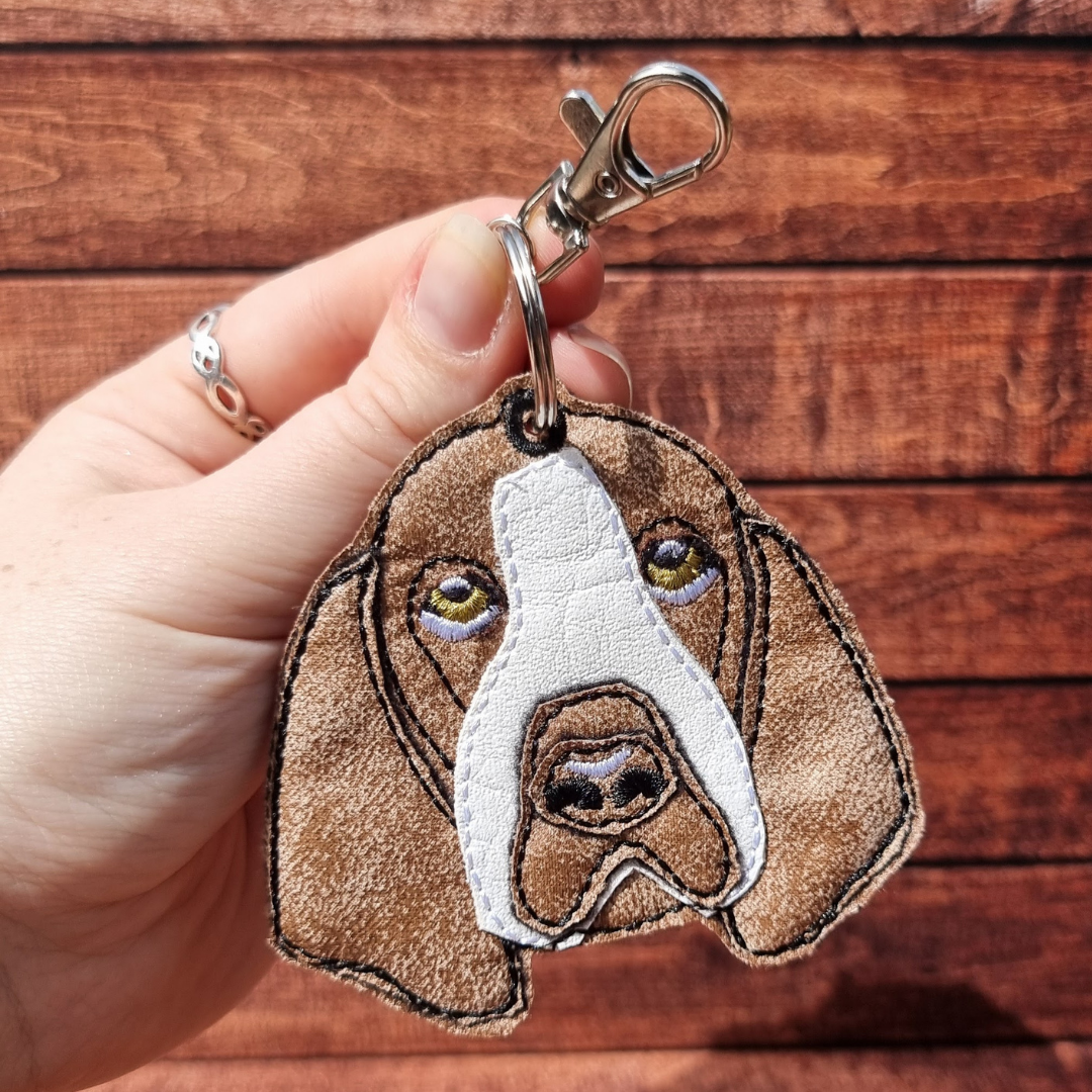 Realistic Basset Hound | Embroidered Keychain